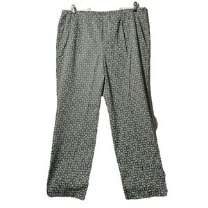 Sigrid Olsen 18W Chino Trousers Elastic Waist Pleated Retro Geometric‎
